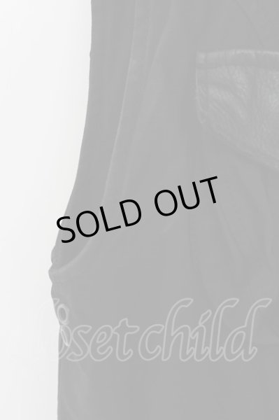 画像3: CIVARIZE / 製品染めクロゼットフードレザーポインテッドミリタリーベスト 44 ブラック O-24-07-31-047-CI-to-YM-OS (3)