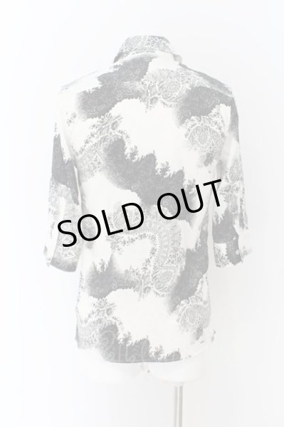 画像2: CIVARIZE / Empty Flowerパターンジャガードシャツ 44 ブラックｘホワイト O-24-07-31-067-CI-sh-YM-OS (2)