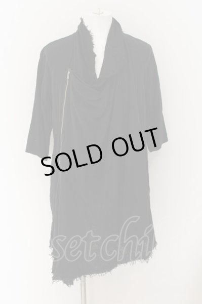 画像1: CIVARIZE / 2WAYドレープネックZIP六部袖カーディガン 46 ブラック O-24-07-31-068-CI-to-YM-OS (1)