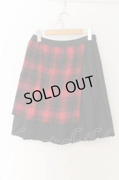 画像2: CIVARIZE / Parallel レイヤードプリーツスカート F ブラックｘレッド O-24-07-31-082-CI-pa-YM-ZT062 (2)