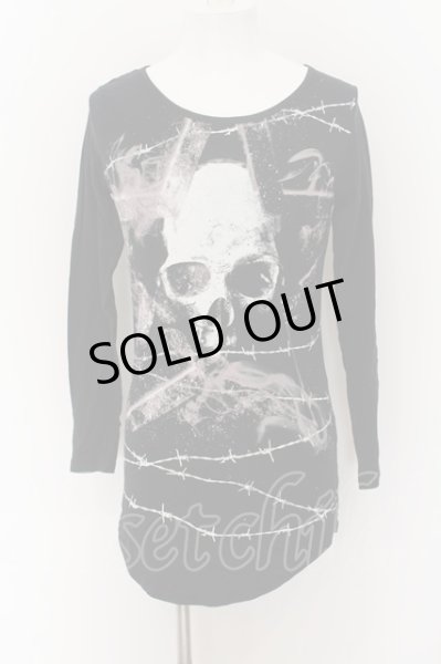 画像1: CIVARIZE / スカルプリントカットソー 46 ブラック O-24-07-31-007-CI-to-YM-OS (1)