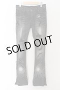 CIVARIZE / レザーフレアダメージデニムパンツ 44 ブラック O-24-07-31-088-CI-pa-YM-OS