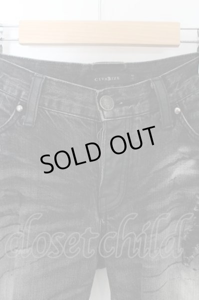 画像3: CIVARIZE / レザーフレアダメージデニムパンツ 44 ブラック O-24-07-31-088-CI-pa-YM-OS (3)