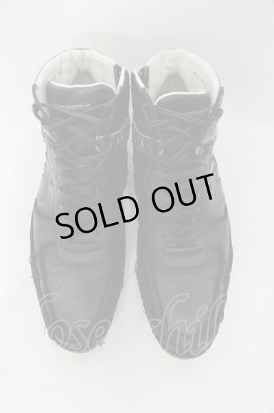 画像3: Hiromu Takahara / ハイカットレザースニーカー 42 ブラックｘシルバー O-24-07-31-093-Hi-sho-YM-ZT5000 (3)