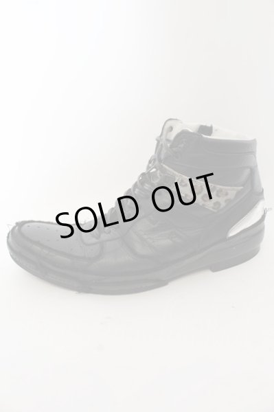 画像4: Hiromu Takahara / ハイカットレザースニーカー 42 ブラックｘシルバー O-24-07-31-093-Hi-sho-YM-ZT5000 (4)