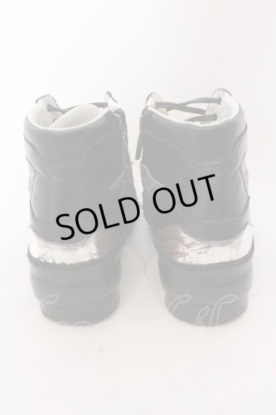 画像7: Hiromu Takahara / ハイカットレザースニーカー 42 ブラックｘシルバー O-24-07-31-093-Hi-sho-YM-ZT5000 (7)