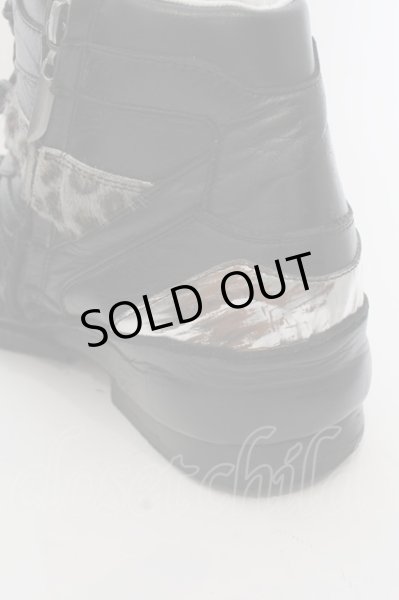 画像8: Hiromu Takahara / ハイカットレザースニーカー 42 ブラックｘシルバー O-24-07-31-093-Hi-sho-YM-ZT5000 (8)