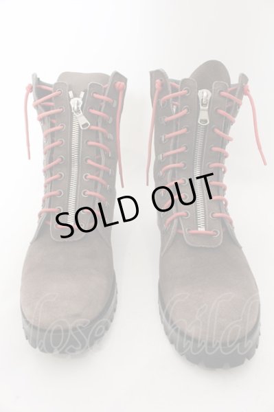 画像2: Moonage Devilment（清春） / カウレザー　ファイヤーマンコンバットブーツ 41 ブラウンｘレッド O-24-07-31-094-MO-sho-YM-ZT5000 (2)