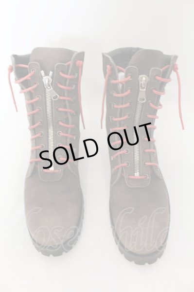 画像3: Moonage Devilment（清春） / カウレザー　ファイヤーマンコンバットブーツ 41 ブラウンｘレッド O-24-07-31-094-MO-sho-YM-ZT5000 (3)