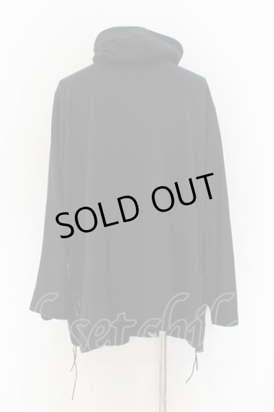 画像4: CIVARIZE / スモークプリントレースアップポンチョパーカー  ブラック O-24-07-31-010-CI-to-YM-OS (4)