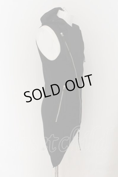 画像2: CIVARIZE / Devotee アシンメトリースリーブレスパーカー 44 ブラック O-24-07-31-014-CI-to-YM-OS (2)