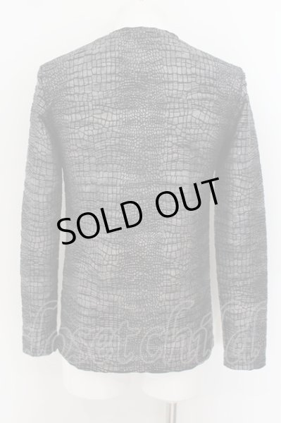 画像2: TORNADO MART / ウェーブジャガードクロコフォイルVネックカットソー M シルバー O-24-08-11-005-TO-to-YM-ZT173 (2)