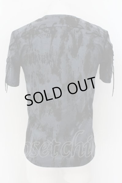 画像2: TORNADO MART / クラウドレースアップTシャツ M ネイビーｘブラック O-24-08-11-007-TO-ts-YM-ZT064 (2)