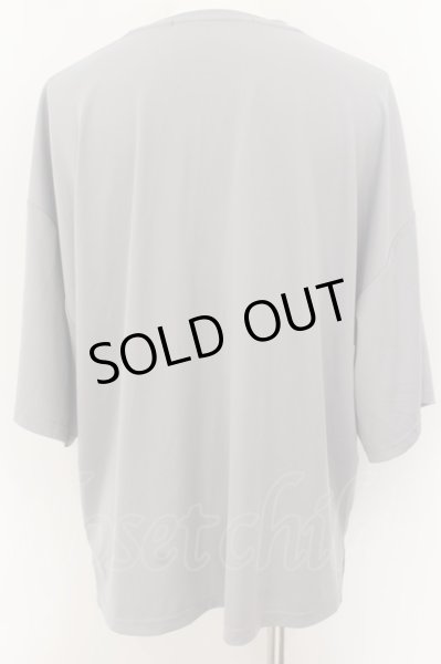 画像2: NO ID. / ドロップショルダードレープBIG Tシャツ ONE グレー O-24-08-11-021-NO-ts-YM-ZT107 (2)