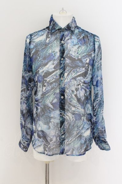 画像1: CIVARIZE / Fate花柄シフォンシャツ 44 ブルー O-24-08-14-024-CI-sh-YM-ZT318 (1)