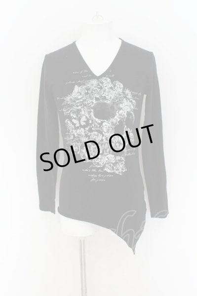 画像1: CIVARIZE / スカルプリントロングカットソー 46 ブラック O-24-08-14-033-CI-to-YM-OS (1)