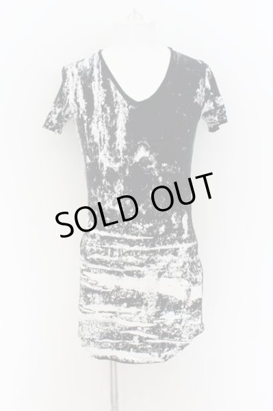 画像2: CIVARIZE / サイドZIP総柄ロングTシャツ 44 ブラックｘホワイト O-24-08-14-035-CI-ts-YM-OS (2)