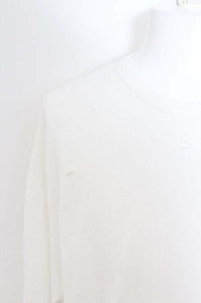 画像4: NO ID. / デストロイBIGTシャツ ONE ホワイト O-24-08-14-004-NO-ts-YM-ZT171 (4)