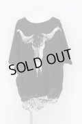 CIVARIZE / プリントポンチョ2Pレイヤードトップス 46　 ブラックｘホワイト O-24-08-14-038-CI-ts-YM-OS