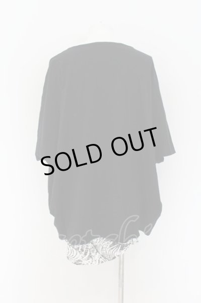 画像3: CIVARIZE / プリントポンチョ2Pレイヤードトップス 46  ブラックxホワイト O-24-08-14-038-CI-ts-YM-OS (3)