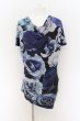 画像1: CIVARIZE / Iris ドレープ花柄Tシャツ 44 ブルーxブラック O-24-08-14-042-CI-ts-YM-OS (1)