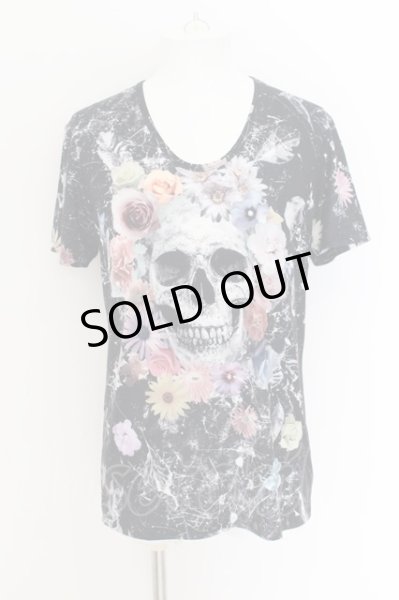 画像1: CIVARIZE / Suspicious 転写スカルフラワープリントTシャツ 46 ブラック O-24-08-14-047-CI-ts-YM-OS (1)