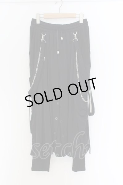 画像1: CIVARIZE / チェーン付きレイヤードパンツ F ブラック O-24-08-14-064-CI-pa-YM-ZT508 (1)