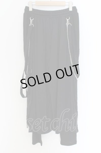 画像2: CIVARIZE / チェーン付きレイヤードパンツ F ブラック O-24-08-14-064-CI-pa-YM-ZT508 (2)