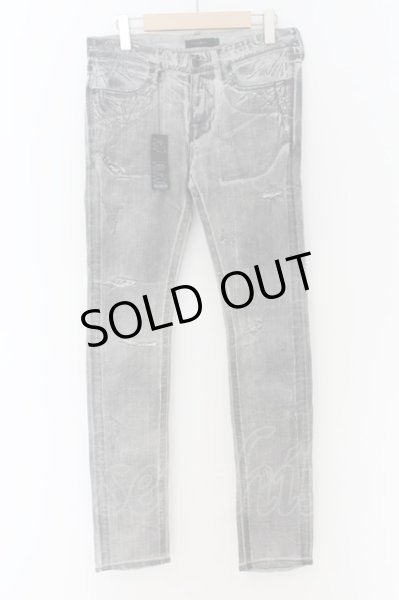 画像1: CIVARIZE / Deny箔加工スーパーストレッチクラッシュデニムパンツ 44 グレー O-24-08-14-065-CI-pa-YM-ZT500 (1)