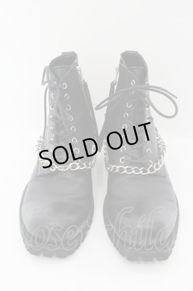 画像2: CIVARIZE / Amazing チェーン付きレースアップブーツ 43（26.5〜27cm） ブラック O-24-08-14-072-CI-sho-YM-ZT4000 (2)