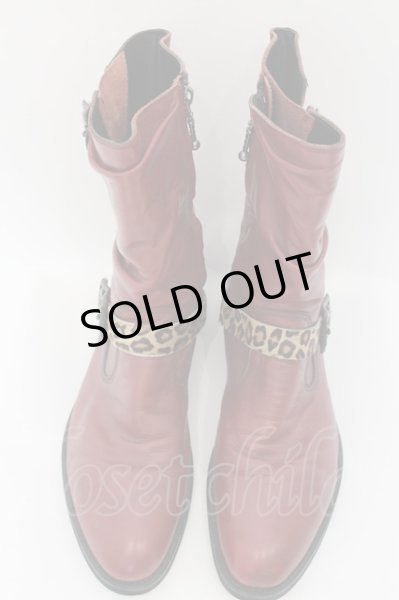 画像3: CIVARIZE / Revolverレオパードベルテッドエンジニアブーツ 43(26.5〜27cm) ワイン O-24-08-14-073-CI-sho-YM-ZT-S005 (3)