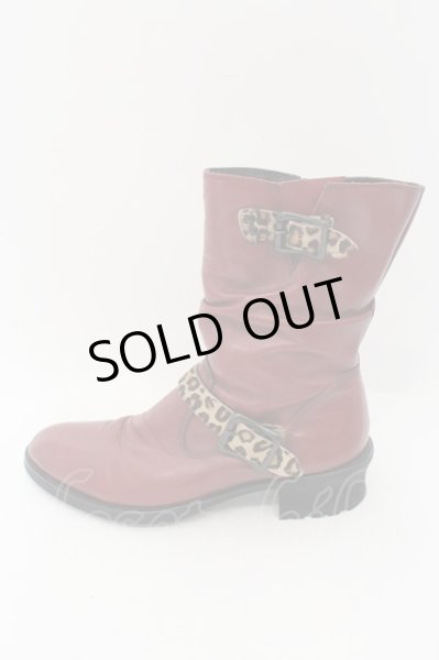 画像4: CIVARIZE / Revolverレオパードベルテッドエンジニアブーツ 43(26.5〜27cm) ワイン O-24-08-14-073-CI-sho-YM-ZT-S005 (4)