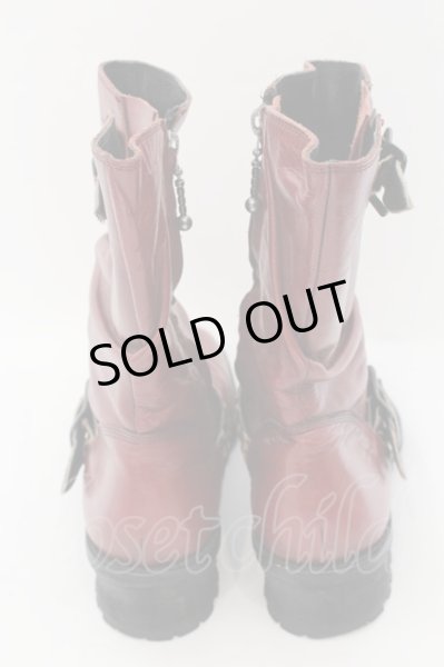 画像6: CIVARIZE / Revolverレオパードベルテッドエンジニアブーツ 43(26.5〜27cm) ワイン O-24-08-14-073-CI-sho-YM-ZT-S005 (6)