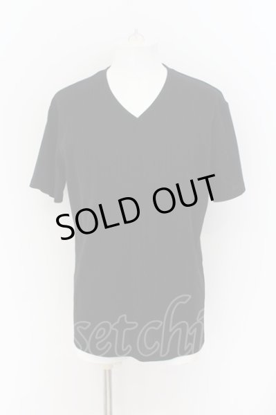 画像1: TORNADO MART / ランダム針抜きテレコVネックTシャツ L ブラック O-24-08-14-009-TO-ts-YM-ZT103 (1)