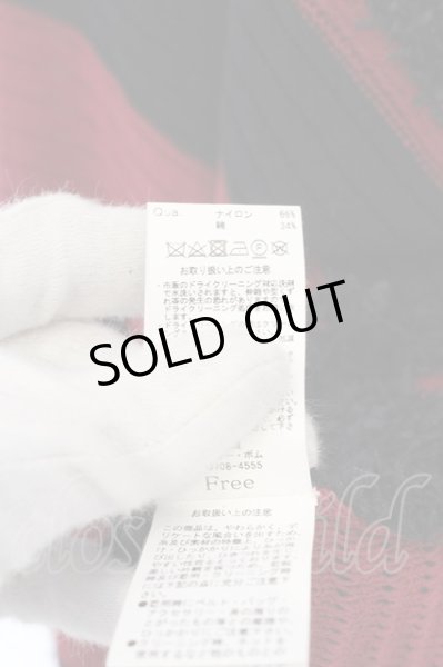 画像6: CIVARIZE / Ciel フリンジドルマンニットポンチョ F ブラックｘレッド O-24-08-14-013-CI-to-YM-OS (6)