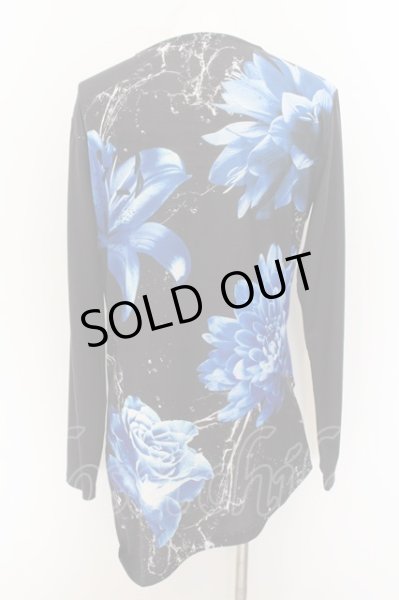 画像2: CIVARIZE / フラワー総柄ドレープカットソー 46 ブルーxブラック O-24-08-18-034-CI-to-YM-OS (2)
