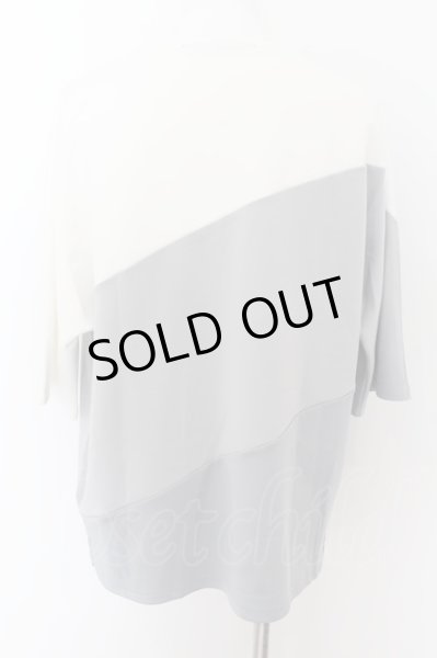 画像2: NO ID. / チェンジングドルマンBIG　Tシャツ ONE ホワイトｘグレー O-24-08-18-001-NO-ts-YM-ZT171 (2)