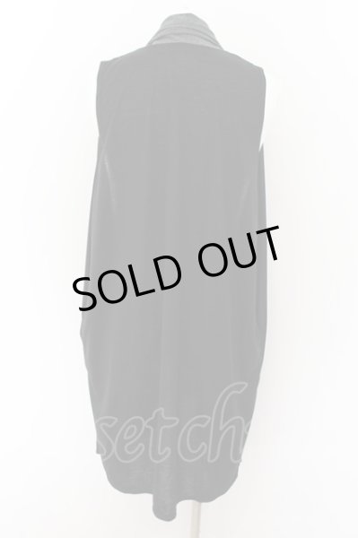 画像2: NO ID. BLACK / ノースリーブドレープガウンカーディガン ONE ブラックｘグレー O-24-08-18-014-NO-to-YM-OS (2)