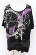 画像1: CIVARIZE / 金具装飾襟プリントワイドトップス F クロ O-24-08-18-016-CI-ts-OW-ZT220 (1)