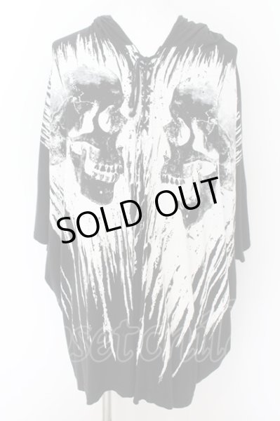 画像1: CIVARIZE / レースアップヘンリースカルプリントドルマンパーカー F ブラック O-24-08-18-021-CI-to-YM-OS (1)