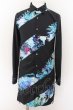 画像1: CIVARIZE / ストライプフラワープリントロング 44 ブラックｘブルー O-24-08-18-022-CI-sh-YM-ZT207 (1)