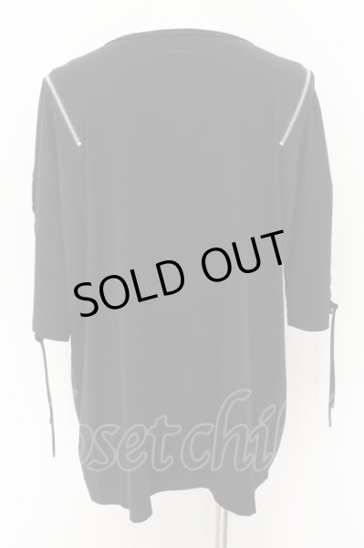 画像2: CIVARIZE / レースアップZIPデザインビッグTシャツ F ブラック O-24-08-18-024-CI-ts-YM-OS (2)