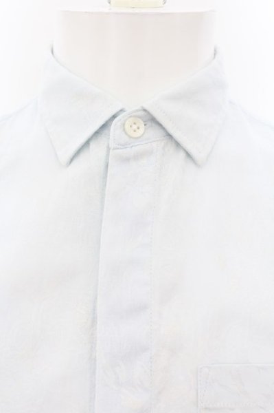 画像2: TORNADO MART / フラワージャガードシャツ  サックス O-24-08-18-003-TO-sh-YM-ZT173 (2)