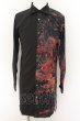 画像1: CIVARIZE / バイカラー昇華ロングシャツ 46 ブラックｘレッド O-24-08-18-030-CI-sh-YM-ZT305 (1)