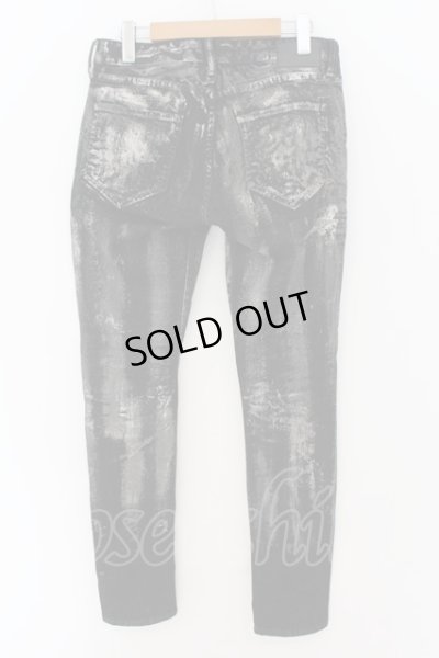 画像2: CIVARIZE / Notice リメイクコーティングスキニーデニムパンツ 44 ブラックｘシルバー O-24-08-21-041-CI-pa-YM-ZT067