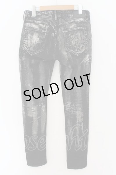 画像2: CIVARIZE / Notice リメイクコーティングスキニーデニムパンツ 44 ブラックｘシルバー O-24-08-21-041-CI-pa-YM-ZT067 (2)