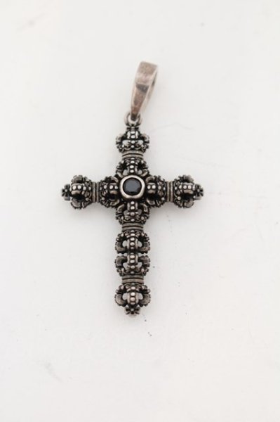 画像1: Justin Davis / CROWNRET CROSS ペンダント  ブラック O-24-08-21-050-Ju-ac-YM-ZT068 (1)