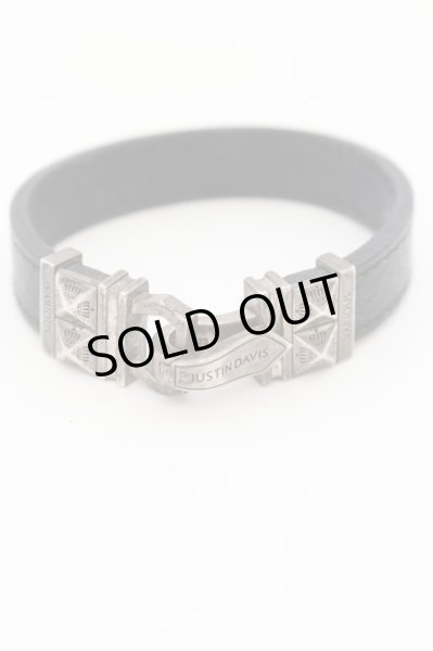 画像2: Justin Davis / CAPRICE LEATHER ブレスレット シングル M(約18.5cm) シルバーｘブラック O-24-08-21-054-Ju-ac-YM-ZT-ML005 (2)