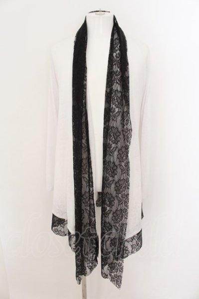 画像1: CIVARIZE / Erosionレース切り替えカーディガン 44 ホワイトｘブラック O-24-08-21-018-CI-to-YM-ZT275 (1)