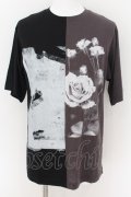 TORNADO MART / バイカラープリントオーバーTシャツ M ブラックｘチャコール O-24-08-24-010-TO-ts-YM-ZT330